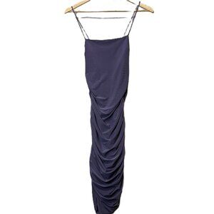 Windsor Ruched Bodycon Maxi Dress Purple Sleeveless Stretch Formal Evening
